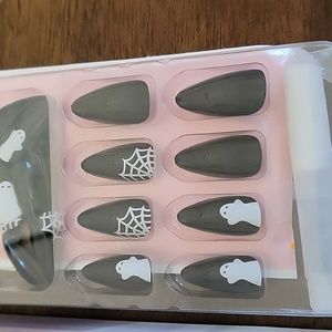 Halloween Ghost Theme Black  Nails
